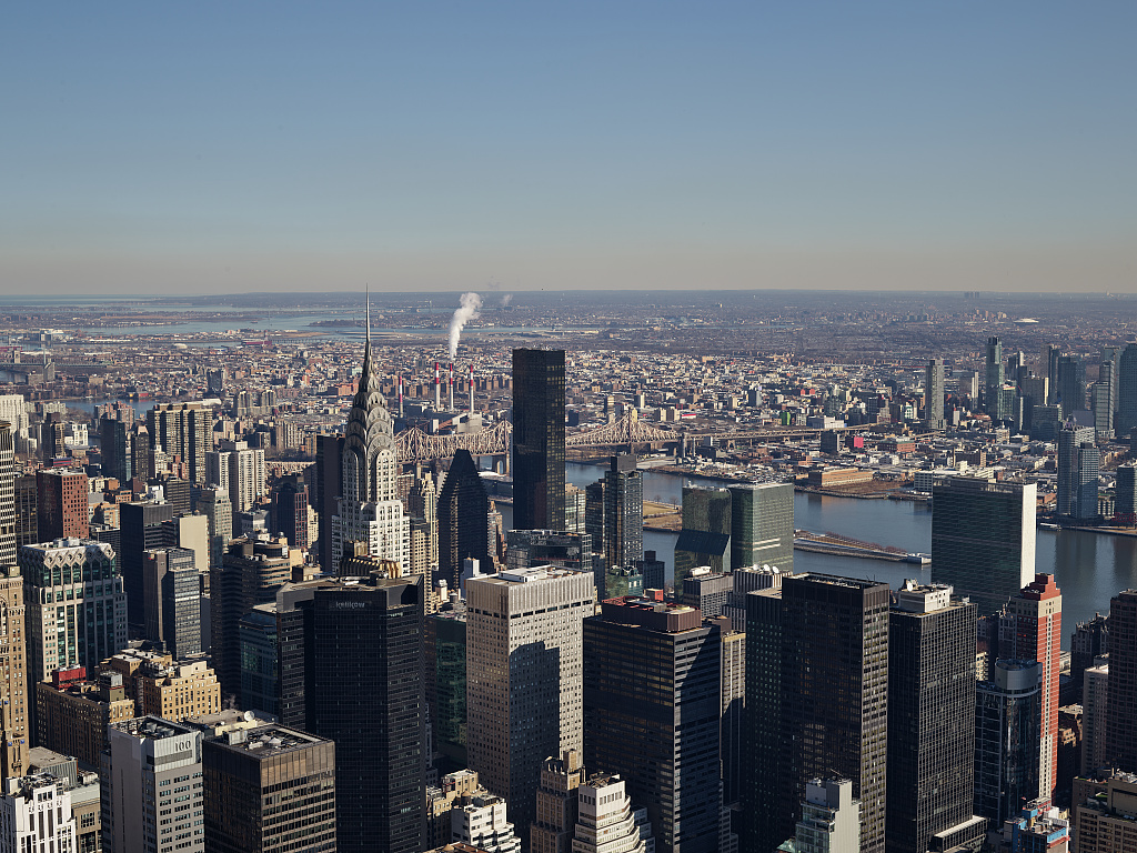 Manhattan skyline viewed from the Empire State Building in 2018
